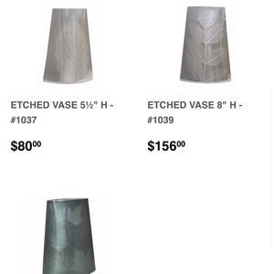 Chaudron Canada Val/David Quebec Atelier etched leaf pewter vase